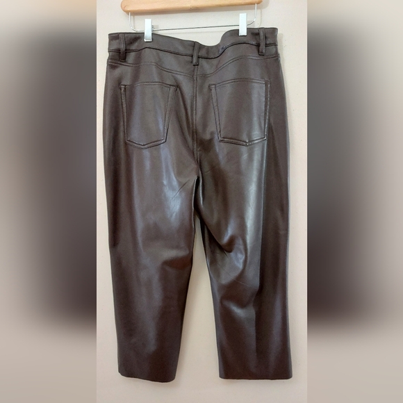 Beautiful Dark Brown Faux Leather Pants - Picture 4 of 5
